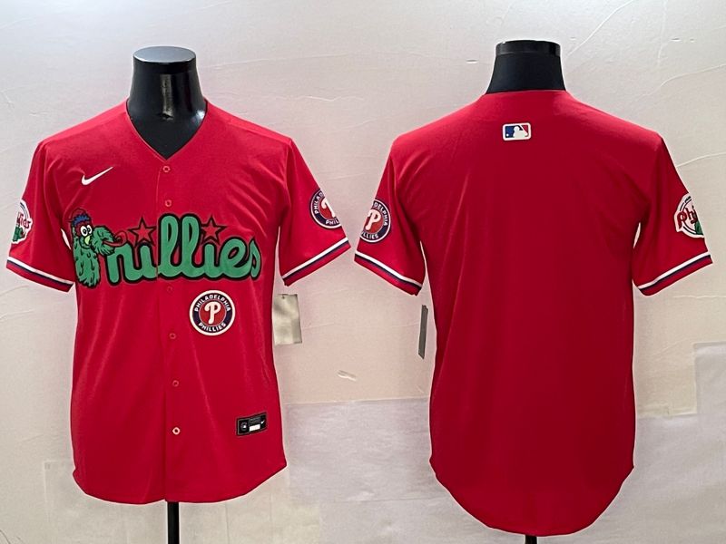 Men Philadelphia Phillies Blank Red three generations Joint Name 2025 Nike MLB Jersey style 3->philadelphia phillies->MLB Jersey